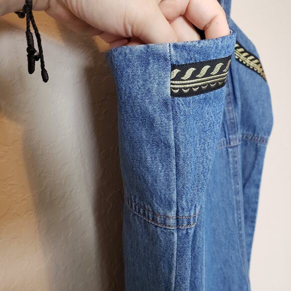 Vintage Denim Square Neck Tank Dress Women's  Medium Y2K Boho Western - Picture 5 of 11